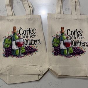 Wine Themed Canvas Tote Bags